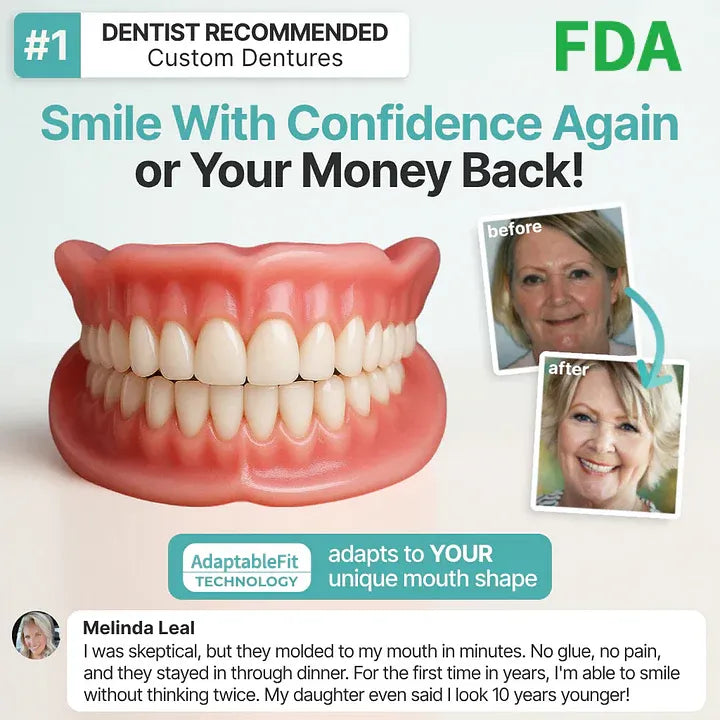 🌎Ends Today: 60% OFF! ⏰ Medical Full Denture with Strong Suctiond🦷Obtain American Dental Association (ADA) Certification