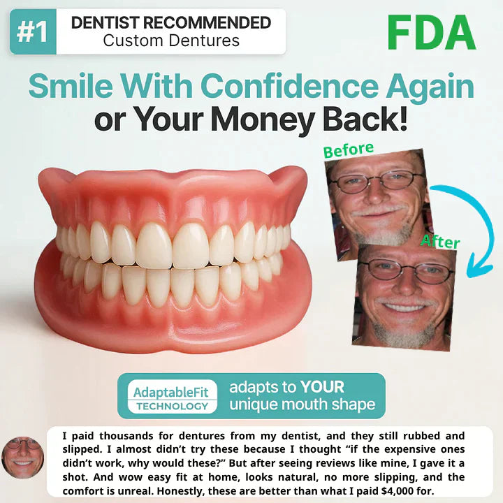 🌎Ends Today: 60% OFF! ⏰ Medical Full Denture with Strong Suctiond🦷Obtain American Dental Association (ADA) Certification
