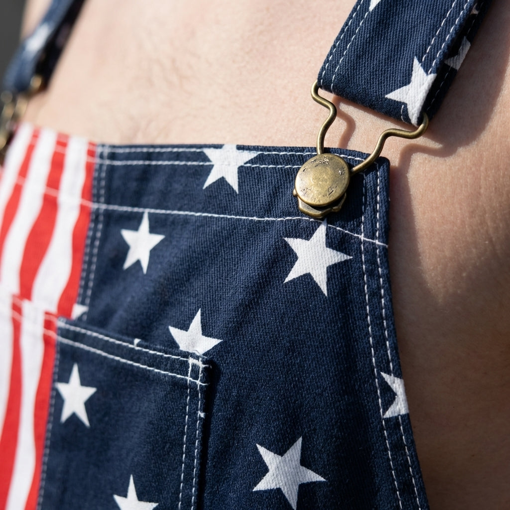 Celebrate Freedom: Iconic Flag Overalls!American Flag Overalls