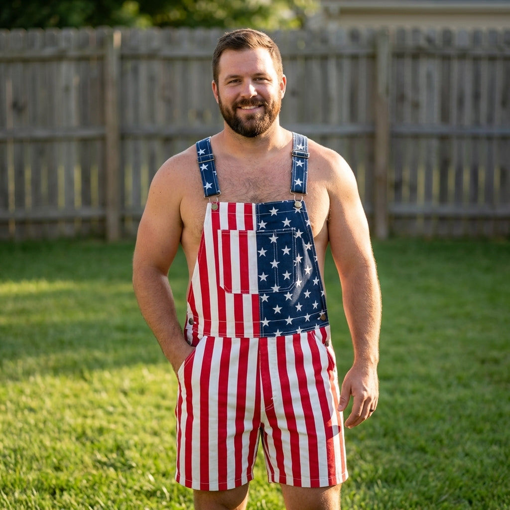 Celebrate Freedom: Iconic Flag Overalls!American Flag Overalls