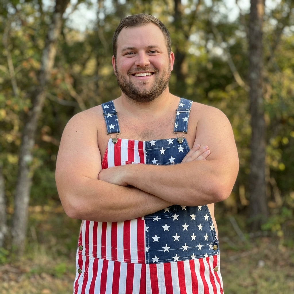 Celebrate Freedom: Iconic Flag Overalls!American Flag Overalls