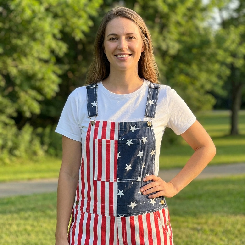 Celebrate Freedom: Iconic Flag Overalls!American Flag Overalls