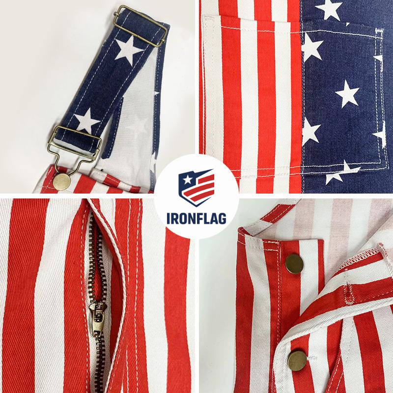Celebrate Freedom: Iconic Flag Overalls!American Flag Overalls